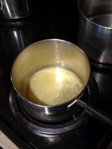 butter melting in saucepan