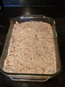 mixture spread into a casserole dish