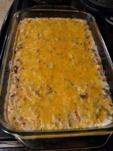 Keto Cheesy Taco Beef Casserole baked